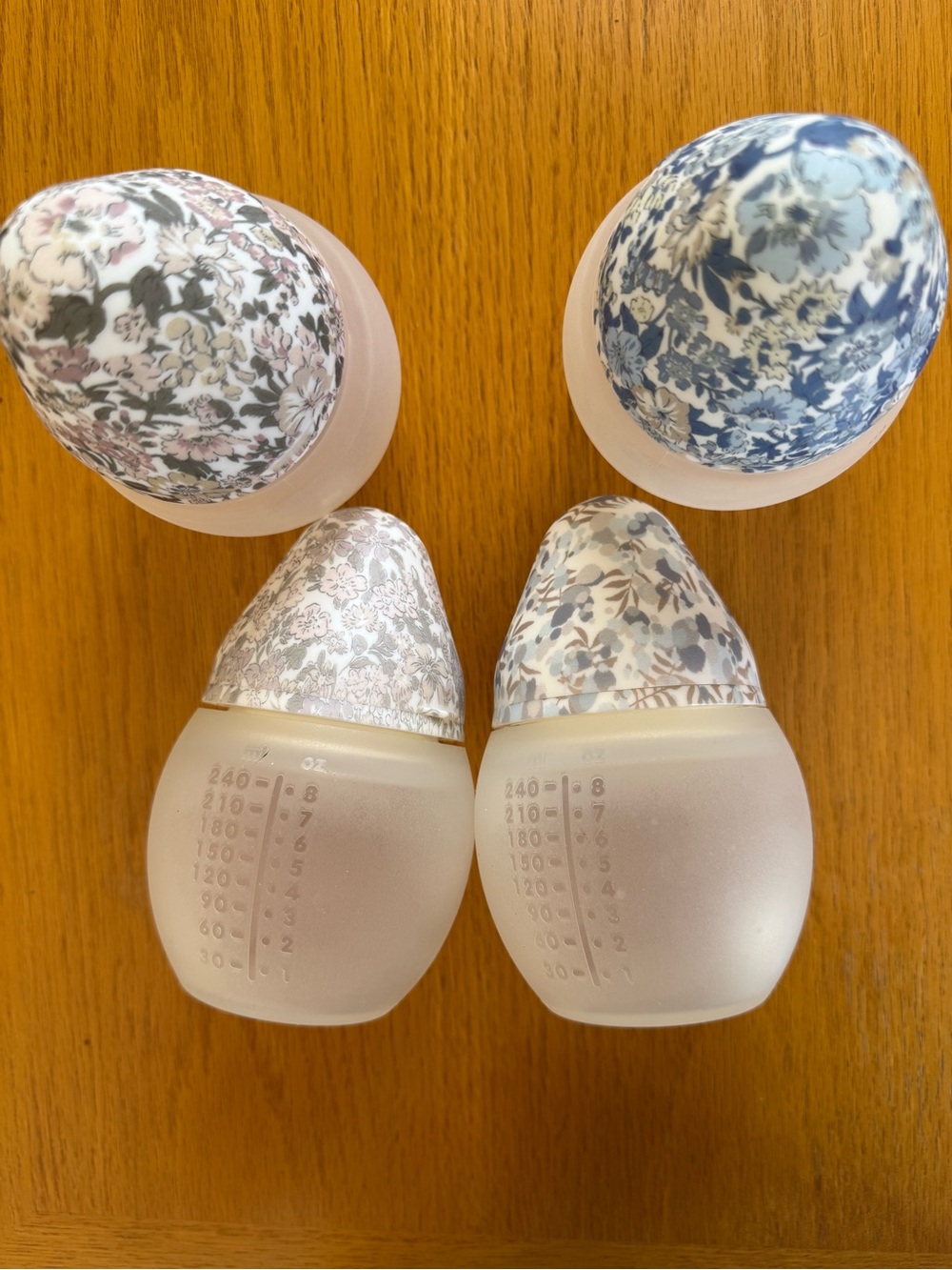 (4) Elhee 8oz Liberty of London Silicone Baby Bottles